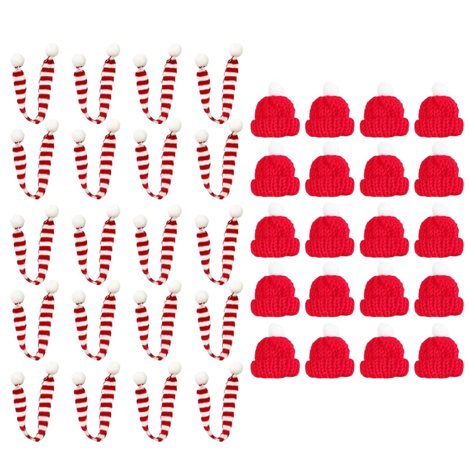 KIXZSAZ 20pieces Charming Small Christmas Hats With Sea Glass Winter Souvenir Lenoxs Christmas Ornaments 2024 Brooch, 20-Red Hat+20-Scarf