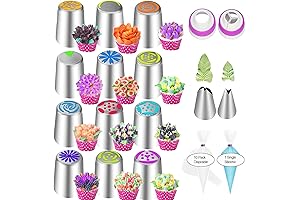 27 Russian Piping Tips, Baking Kit for Piping Bags, Nozzles for Cake Decorating