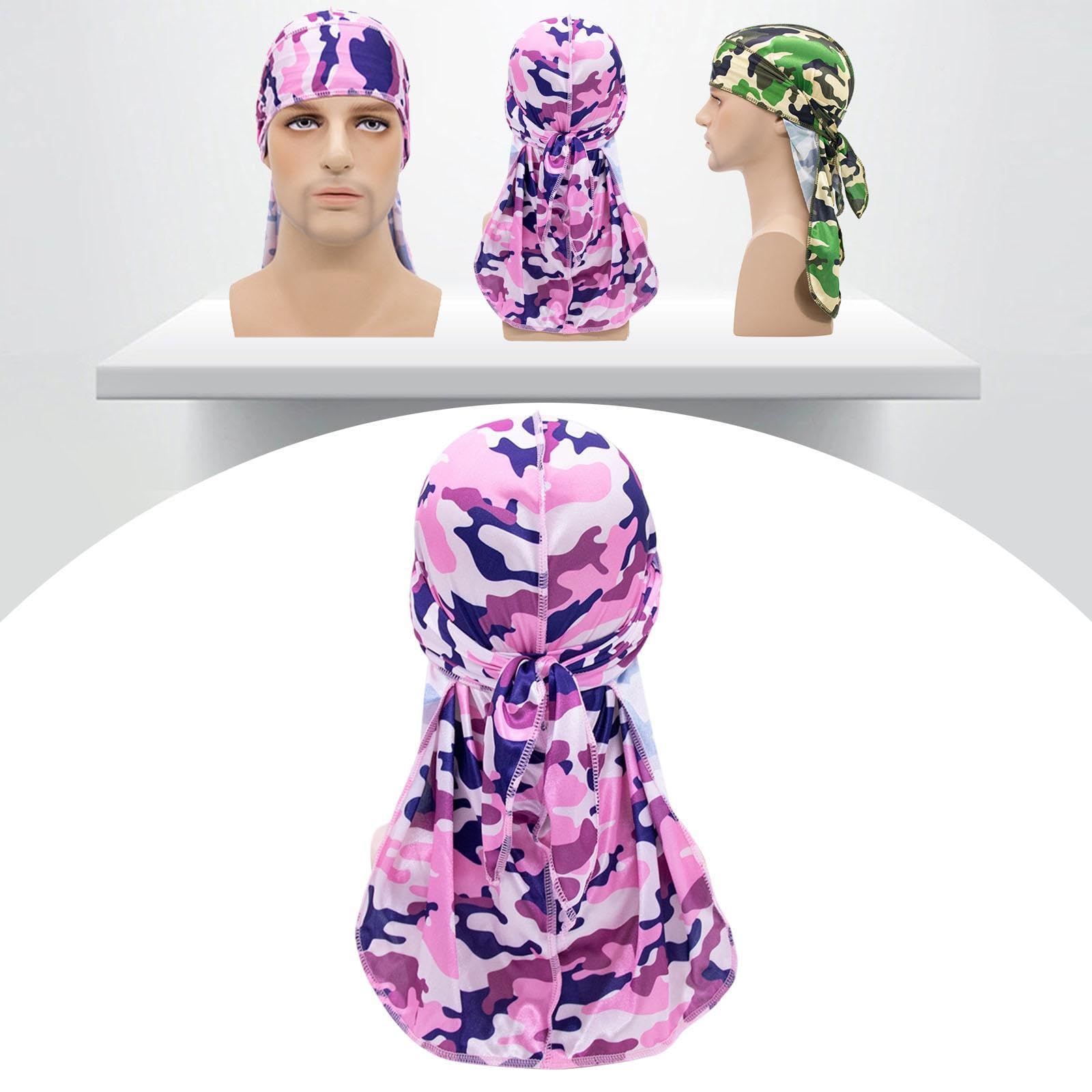Bandana Cap Du Rag Cap Foulard Morbido con Lunga Coda in Tessuto Setoso Leggero per Uomo E Donna Adatto a Ciclismo Corsa Sport