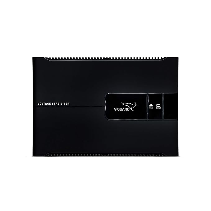 V-Guard Voltino Max TV Stabilizer | Applicable for Smart TVs up to 140cm (55) +Set Top Box,Home Theatre/Gaming Console|3 Ampere Capacity | 2 Year Warranty by V-Guard | Black