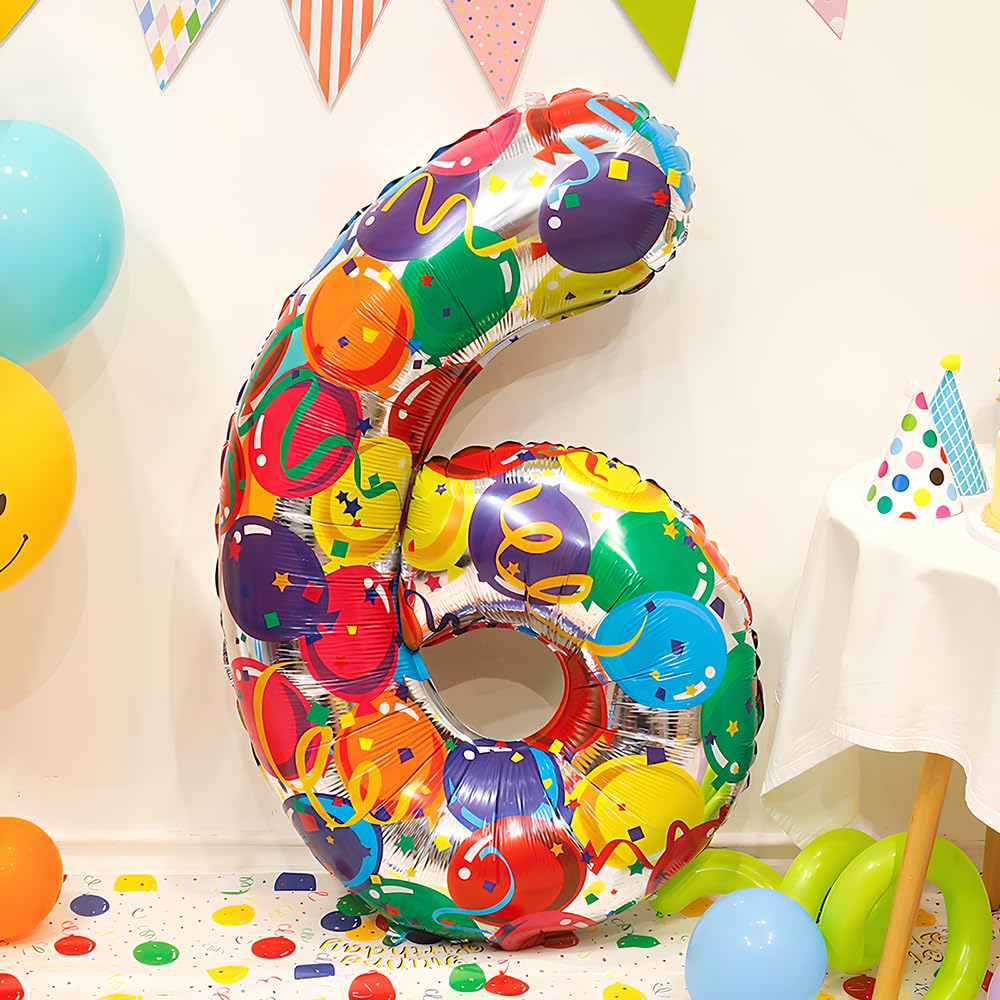 Foil Globo Número 5 Azul 40" (101cm), Inflable Helio o aire, Gigante Numeros 0-9, 10-19, 20-29, 30-100, Grande Globos Decoración para La Boda Aniversario y Cumpleaños Fiestas — view 489