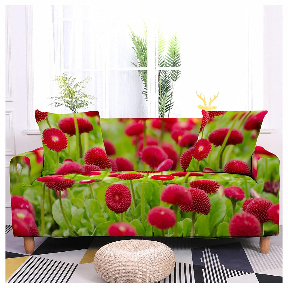 Housse de canapé inférieure élastique antidérapante et extensible à motifs floraux