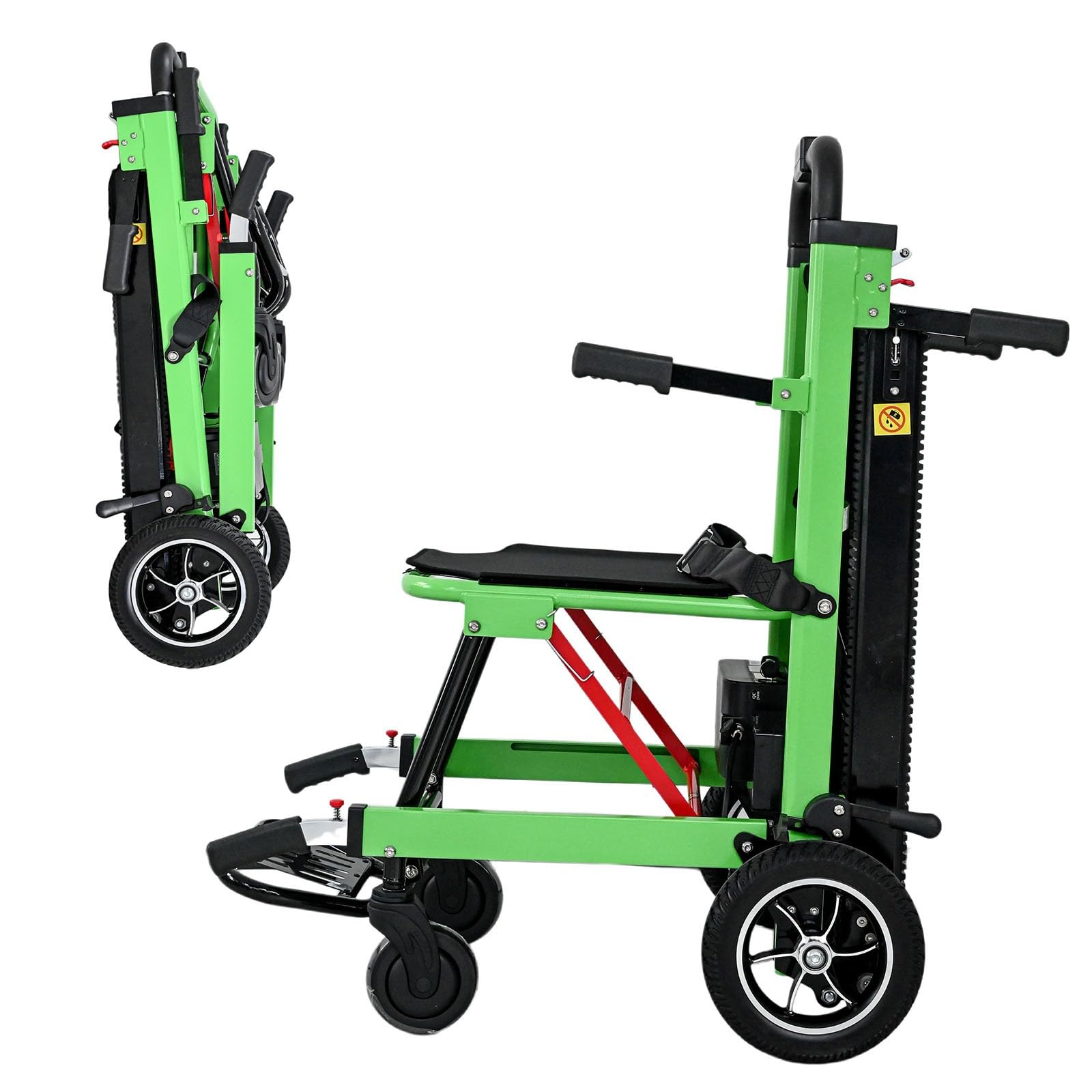 Elektrischer Treppenlift Mit Sackkarre,Inklusive Lithium-Akku,Aluminiumrahmen Faltbar,Maximale Tragkraft 169 Kg,Geeignet Für Senioren Green 13ah