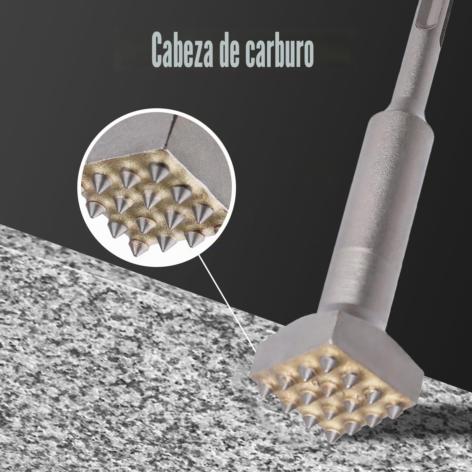 Martillo eléctrico SDS Plus con vástago redondo de 16 dientes, utilizado para cepillar cemento