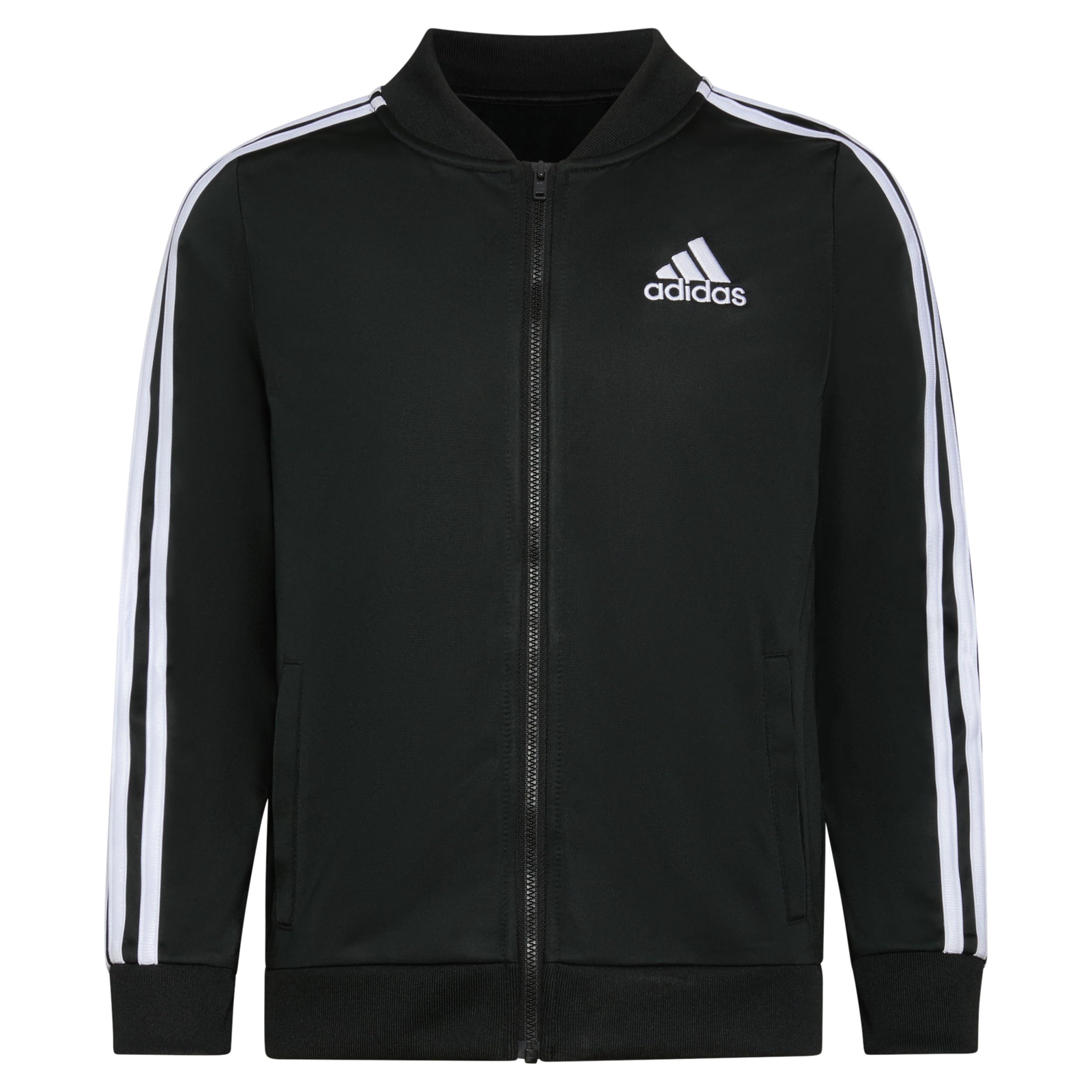 adidas Girls' Big Kids Tricot Bomber Jacket, Black, M