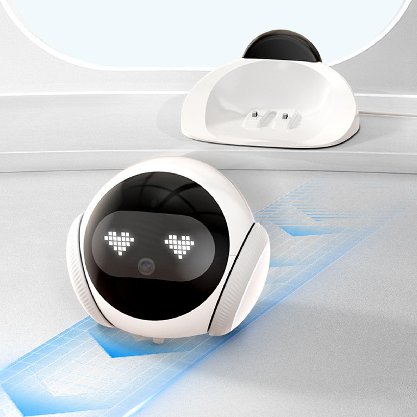 SENECESLI Caméra robot sur roues 1080p Caméra de sécurité intérieure mobile avec vision nocturne et conversation bidirectionnelle