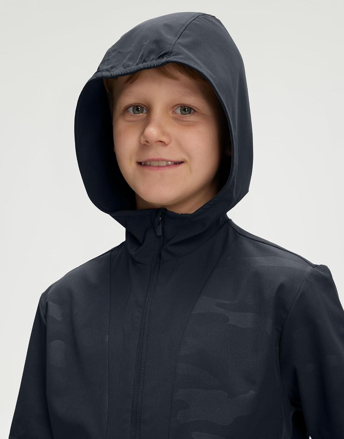 M MAELREG Boys' Short Sleeve Hooded Golf Jacket, Youth Camo Pullover