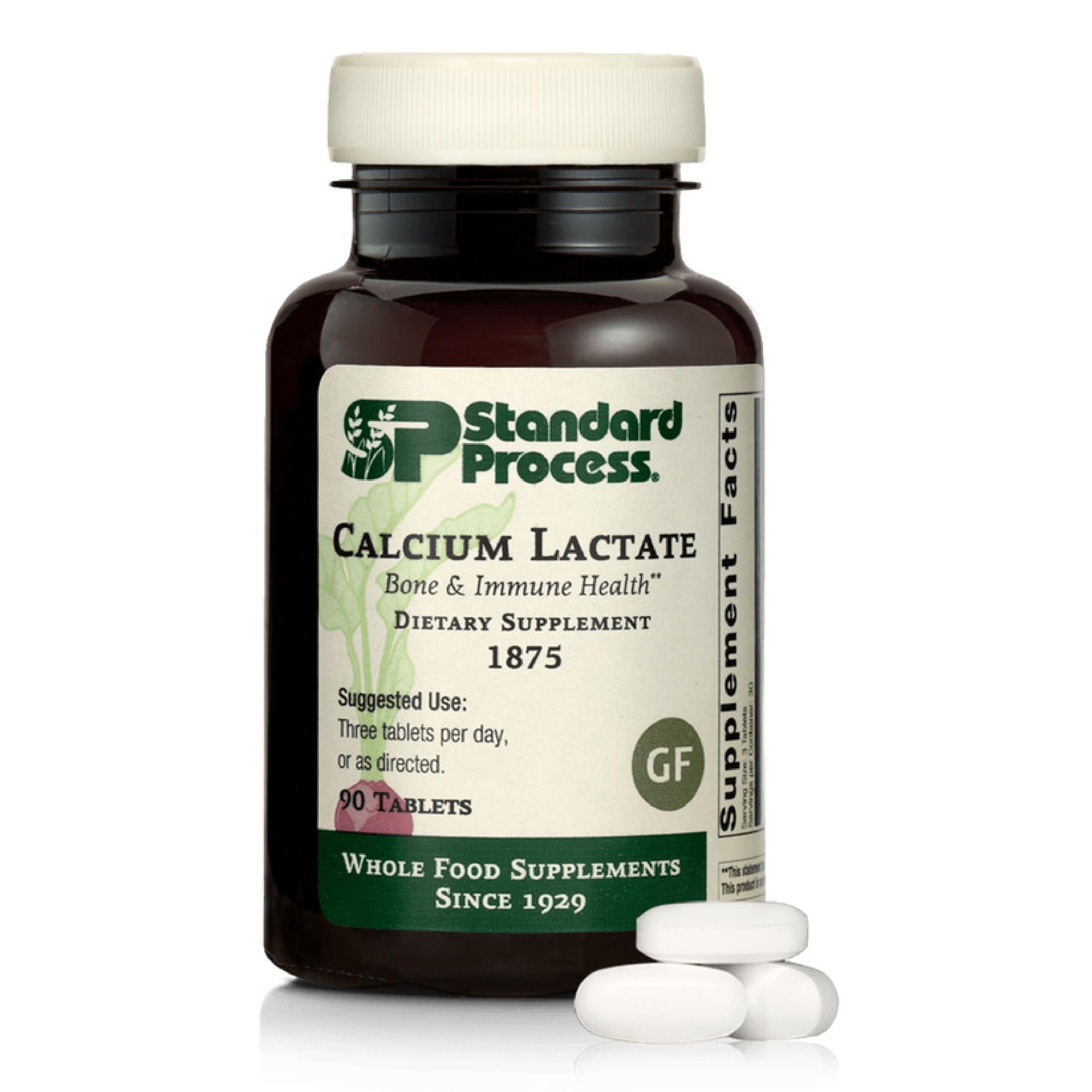 Standard Process Calcium Lactate, Bone & Immune Supplement, 90 Tablets Unflavored 90 Count (Pack of 1)