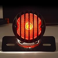 Vista 7 de KATUR 1 unids Motofans negro redondo metal motocicleta freno luz compatible con Harley Bobber Chopper Custom April IA Mana