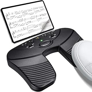 BLOSSS Bluetooth Page Turner Pedal, Rechargeable Wireless Page Turner Pedal Sheet Music Reading Controller with 5 Control Modes, Compatible with iOS Android Tablets Smartphones