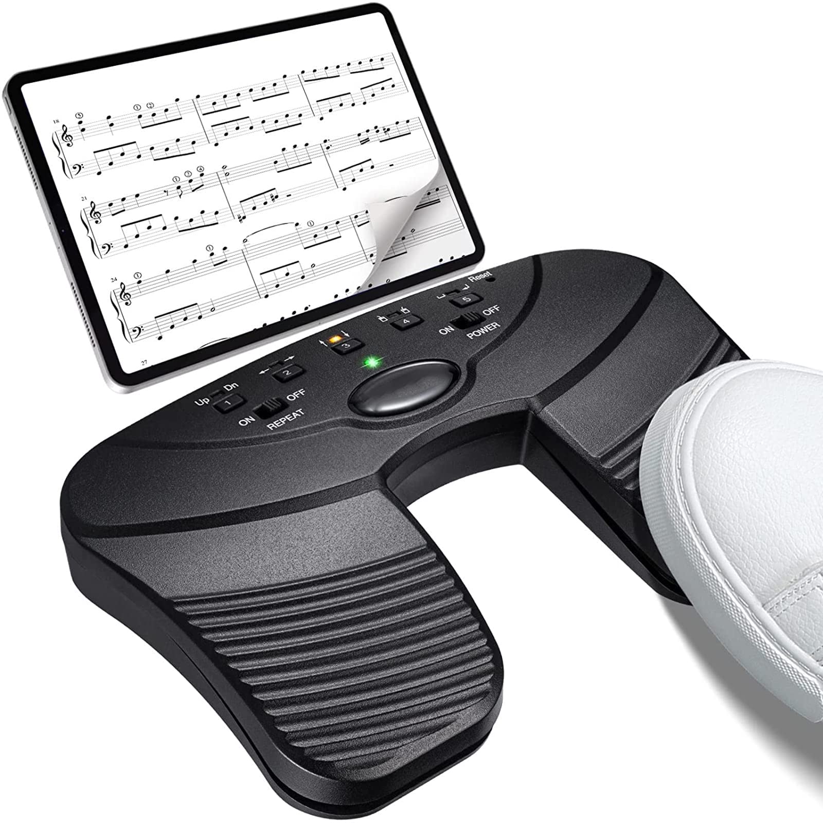 Pédale de rotation de page Bluetooth pour éviter de lâcher son instrument en jouant