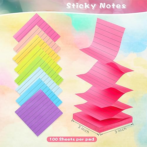Miniatura 2 de Bloc de notas adhesivas emergentes con notas adhesivas forradas, autoadhesivas, lindas notas adhesivas con líneas, suministros de oficina, fácil de