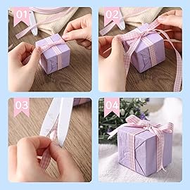 VGOODALL Pink Gingham Ribbon, 3/8 x 50Yd Pink and White Thin Crafts Ribbon Buffalo Checker Ribbons for Hair Accessories Picnic School and Birthday Gift Wrapping