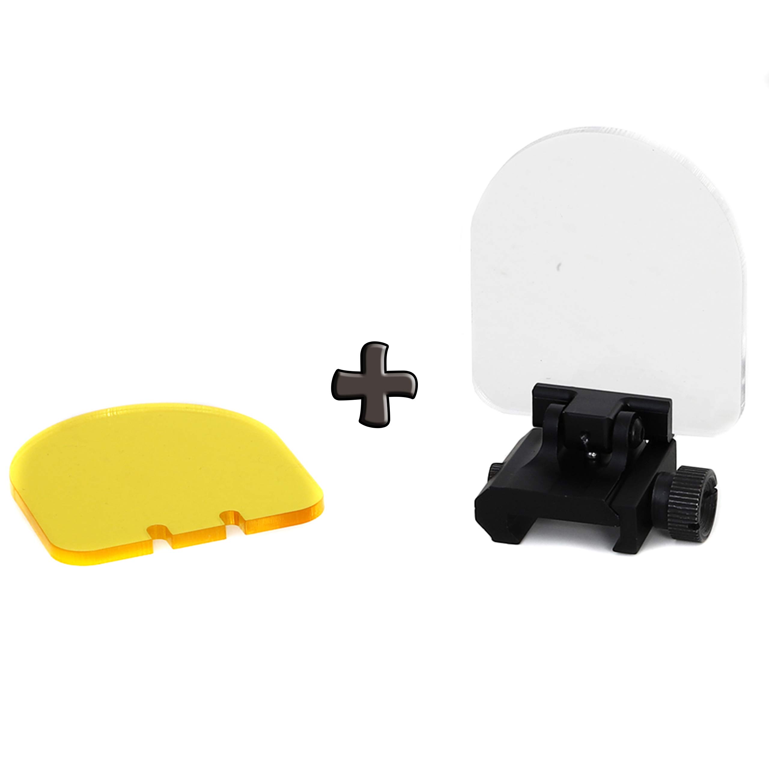 Protector para Lente de Airsoft Pack 2 Cristales + Llave Allen Cubierta Mira Rifle a Prueba de Balas Plegable Tapa Mira Holografica y Telescopica Pantalla Ajustable Alcance