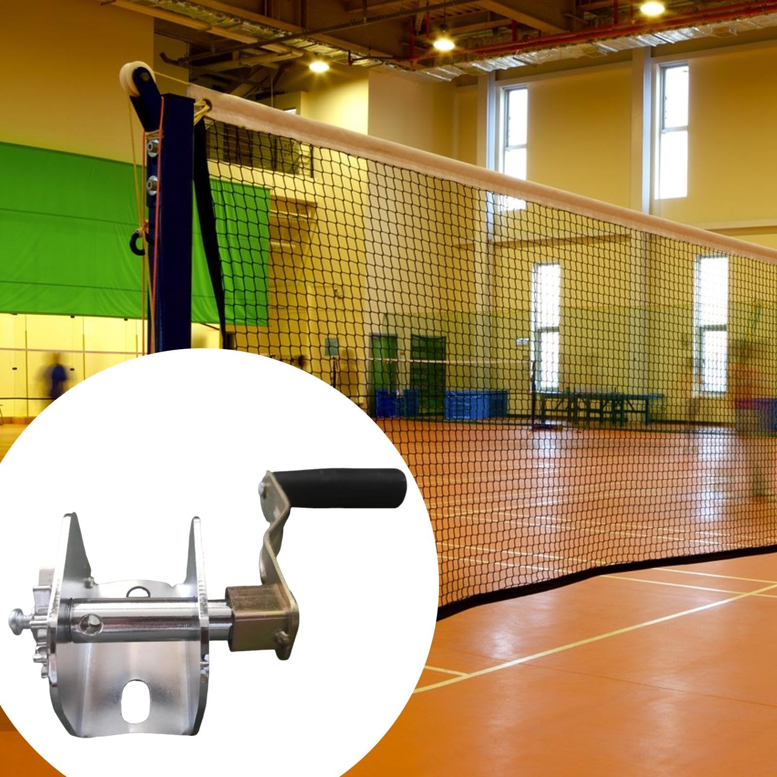 Tendeur de Filet de Sport, Tendeur de Câble en Acier avec Manivelle, Tendeur de Filet de Volley-Ball pour Gymnases et Activités de Plein Air.