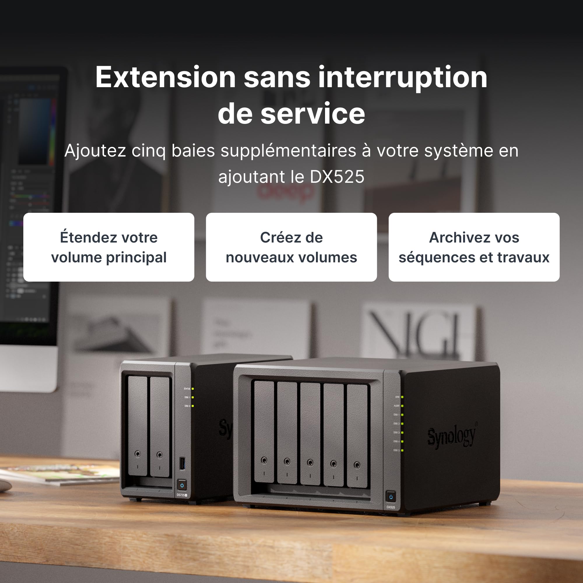SYNOLOGY DS725+ – NAS à 2 Baies avec Port 2,5 GbE, Extensible jusqu'à 7 Baies