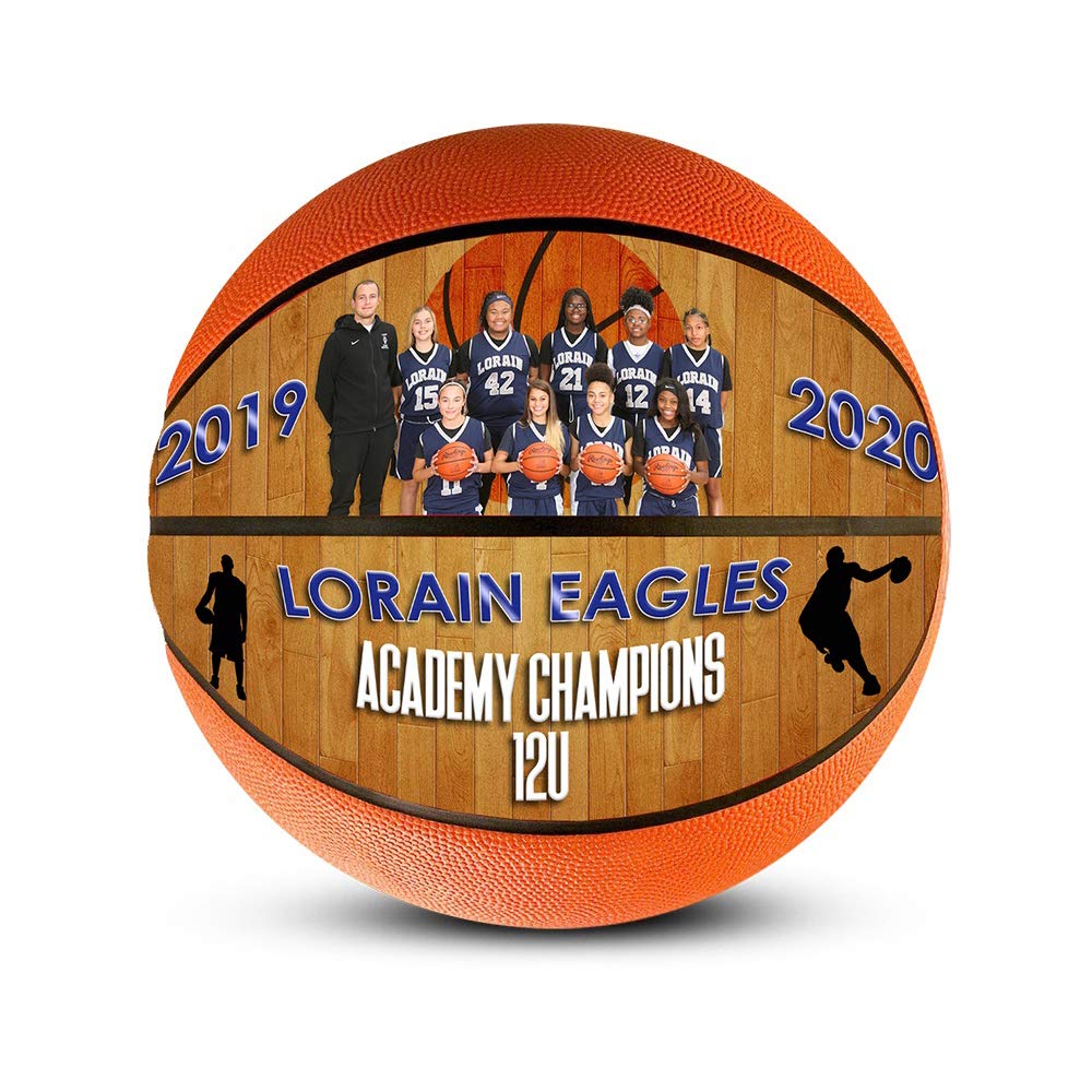 Custom Photo Basketball for Team Gift or Milestone | Glossy Print with Personalized Picture and Text! Best Customized Unique Sports Keepsake! (Team - Regulation Size Basketball)