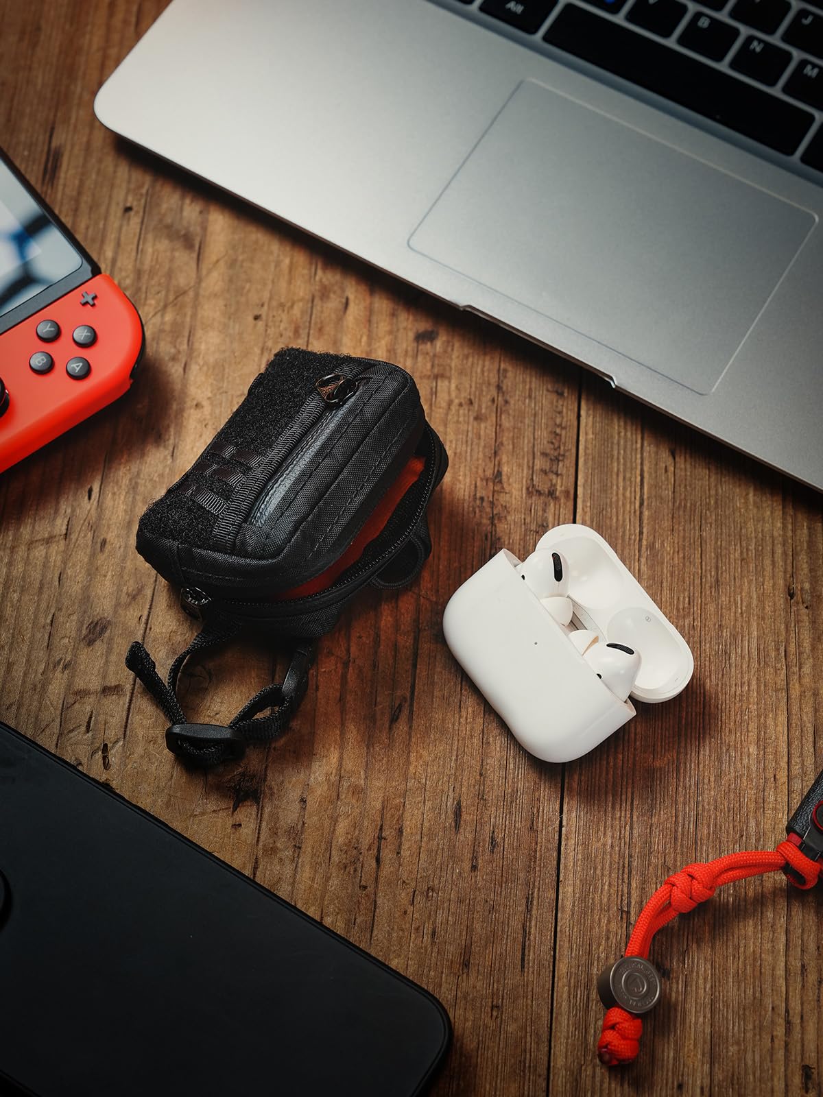 TACTICAL_GEEK Storage A18 EDC Utility Pouch - Bolsa compacta para auriculares inalámbricos con cierre rápido, mini monedero, para uso diario, viajes al aire libre, Negro , mini, Monedero