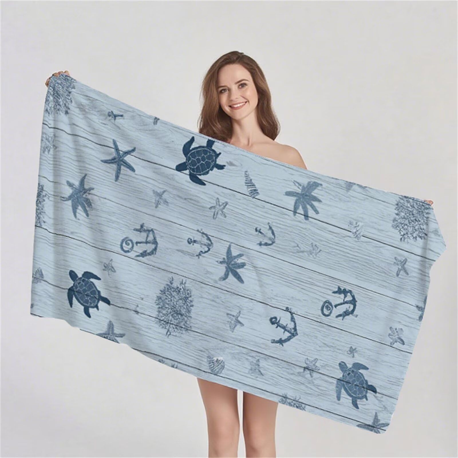 Telo Mare Grande 80x160 cm, Telo Mare Microfibra, 2 Set Asciugamano palestra Con Elastici, Stuoia Spiaggia Compatta, Leggero, Antisabbia, Asciugatura Rapida, per Spiaggia, Viaggi (Grigio Retrò) G1-645