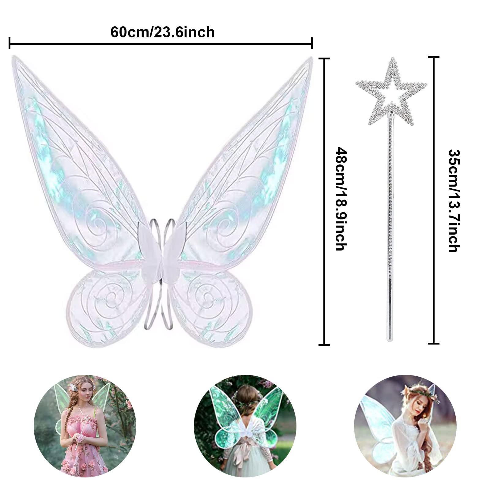 71Nmly Ailes de fée, ailes de fée papillon de princesse pour enfants et adultes, ailes d'ange fantaisie, ailes transparentes étincelantes pour 71Nmly Ailes de fée, ailes de fée papillon de princesse pour enfants et adultes, ailes d'ange fantaisie, ailes transparentes étincelantes pour