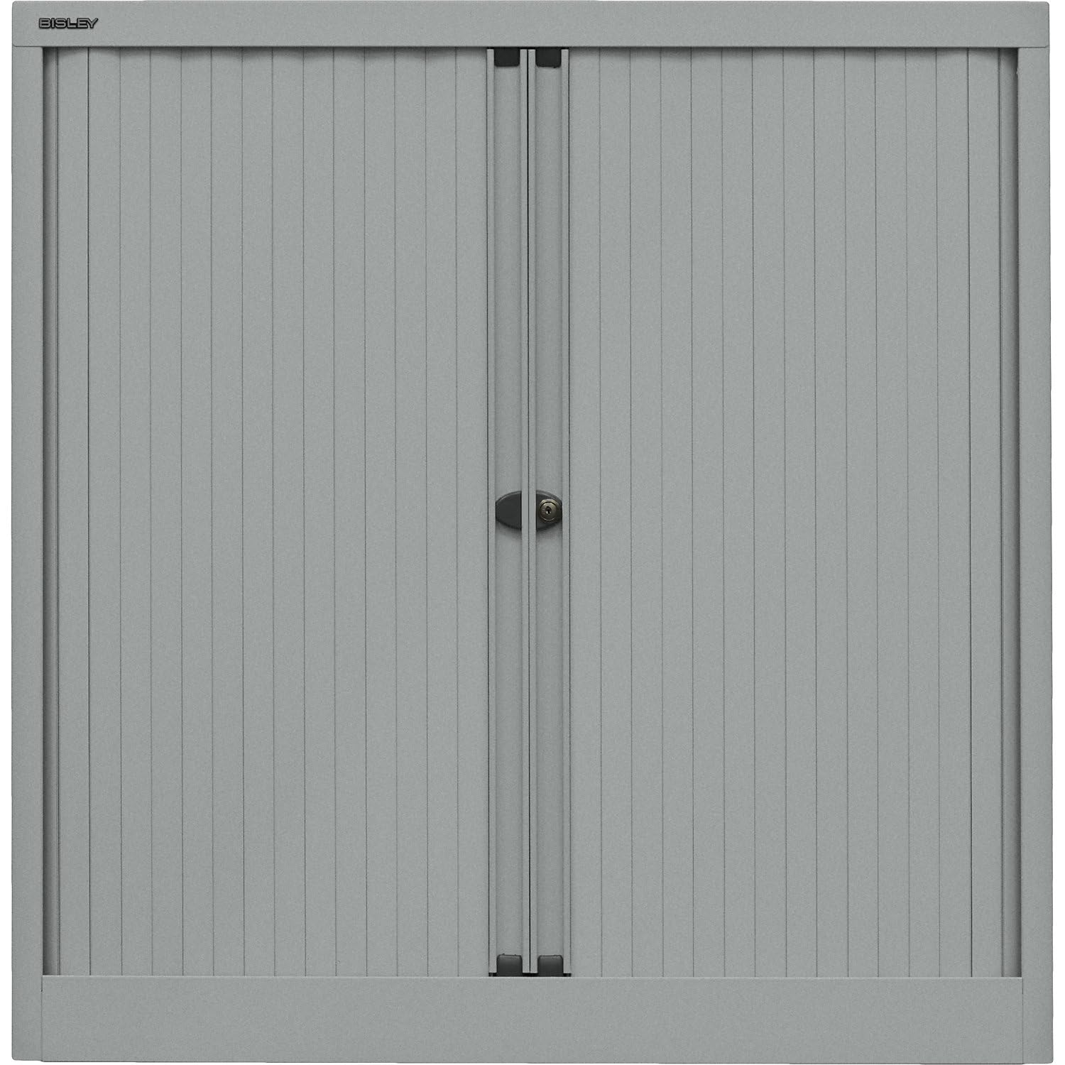BISLEY Rollladenschrank EuroTambour, 2 Fachböden, 2,5 OH, Metall, Sl355 Rollladen/Korpus Silber, 43 x 100 x 103 cm
