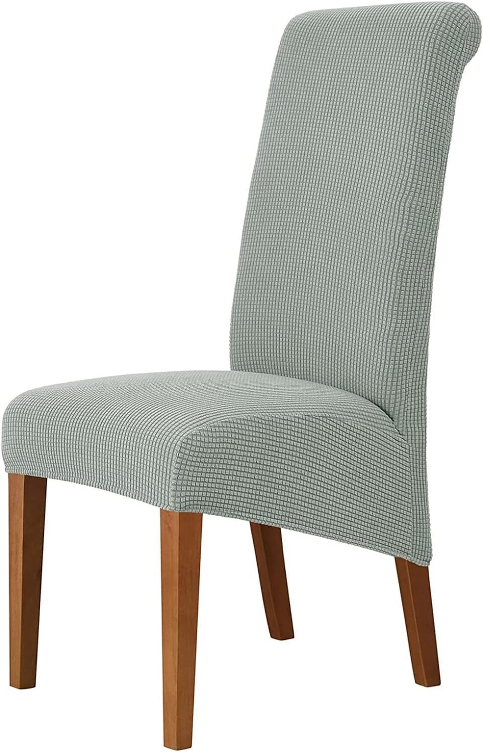 Large Dining Chair Covers High Back Stretch Super Fit Washable Removable Seat Covers Protector Slipcovers for Dining Room (Light Grey,Set of 2)