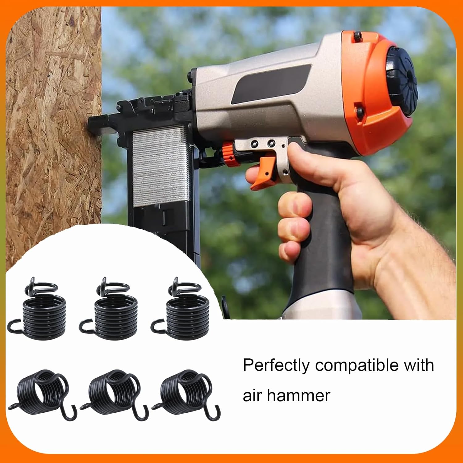 Pneumatic Shovel Fittings Air Chisel Air Tool Set Air Spring Retainer Pneumatic Chisel Accessories Pneumatic Chisel Spring Retainer Air Hammer Retaining Springs (6 PCS)