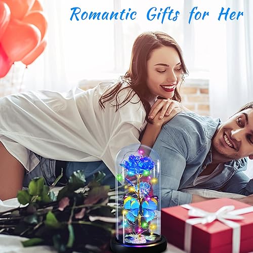 Miniatura 9 de Regalos de cumpleaños de rosas de mariposa azul, regalos de mujer para ella, día de San Valentín, día de la madre, aniversario, Navidad, Acción de