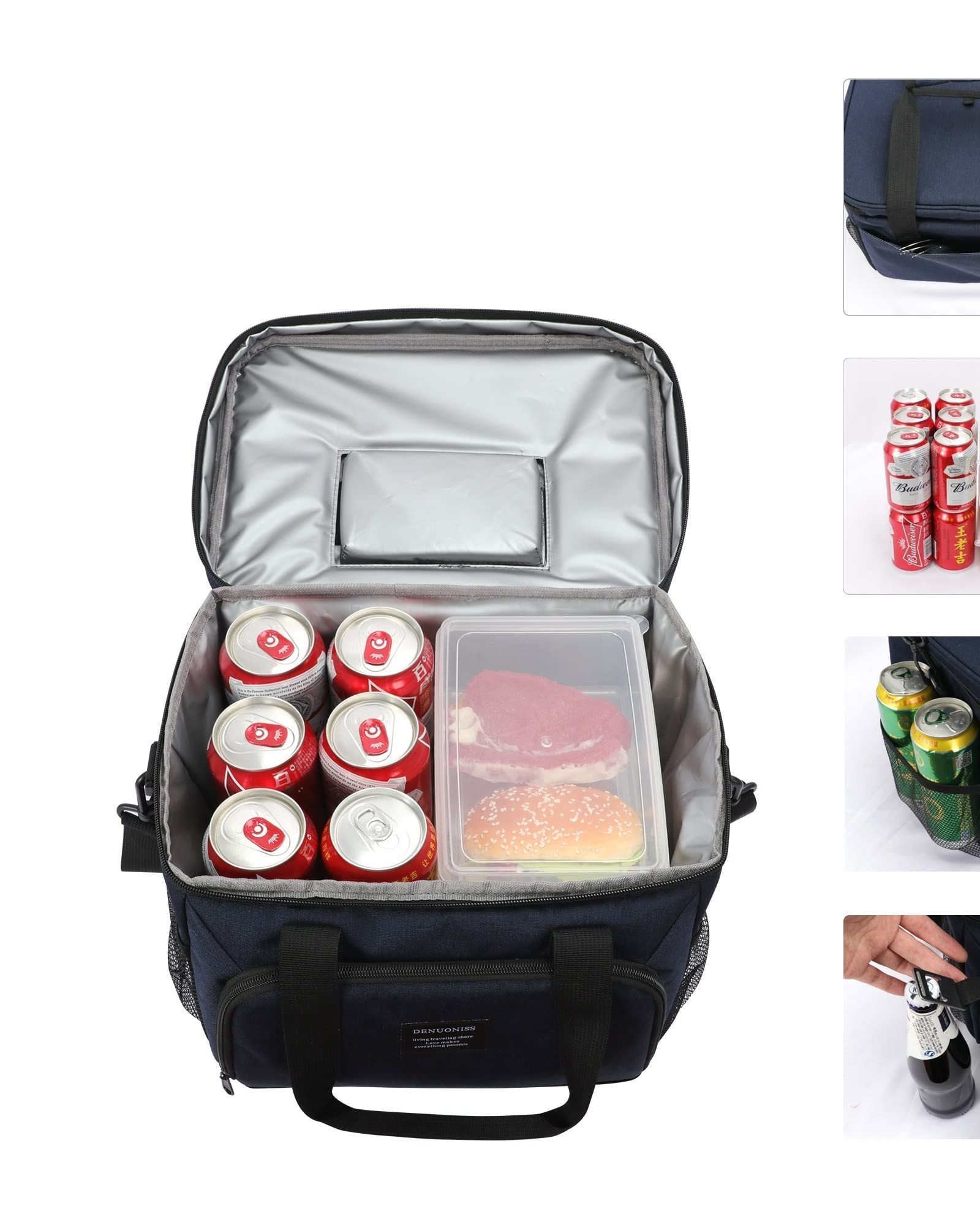 Plecak piknikowy 12L/16L Izolowany termoizolacyjny pojemnik na drugie śniadanie Torba do pracy Torba piknikowa Lodówka samochodowa Przenośna torba na ramię (Kolor: niebieski) (szary)