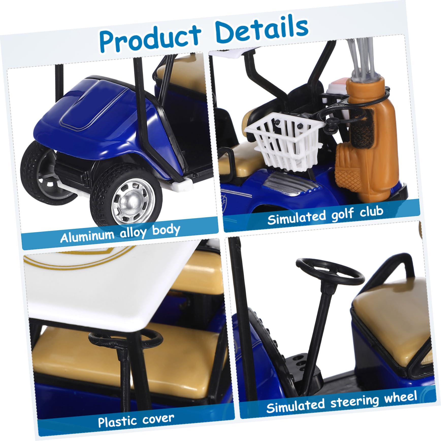 ibasenice Scale Golf Cart Statue for Tabletop Decor Sturdy Golf Cart Ornament for Office Bedroom Dorm Unique and Elegant Design