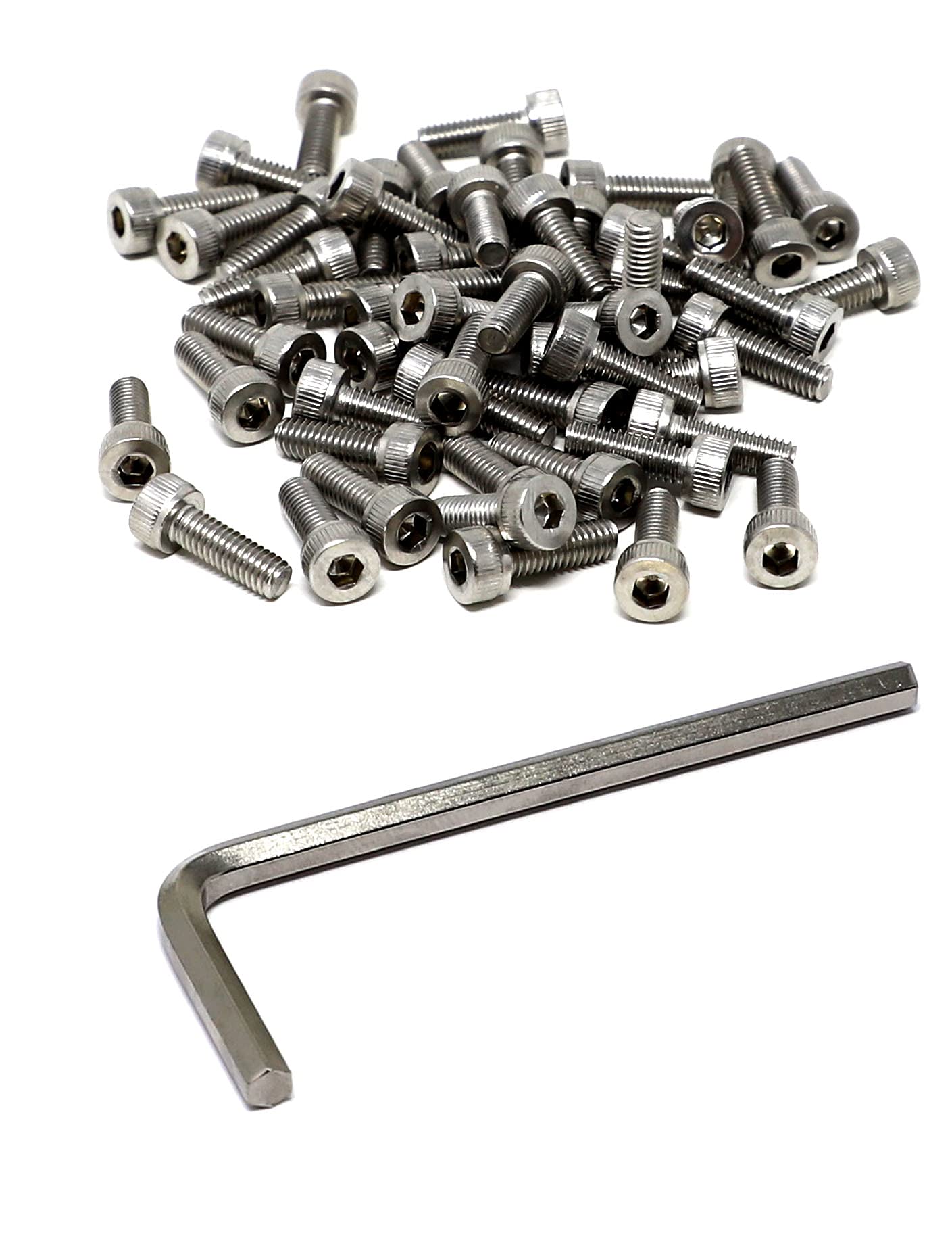 iexcell 100 Pcs M4 x 12mm Thread Pitch 0.7 mm Stainless Steel 304 Hex Socket Head Cap Screws Bolts Kit