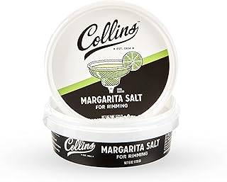 Collins White Margarita Salt Rimmer for Cocktails, Rimming salt for Margarita glasses, Perfect for Tequila and Mezcal drinks, Rim salt for margarita and shot glasses, 6oz