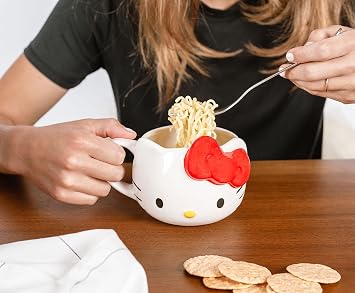 Silver Buffalo Hello Kitty Face Ceramic 3D Sculpted Mug, 22-Ounces