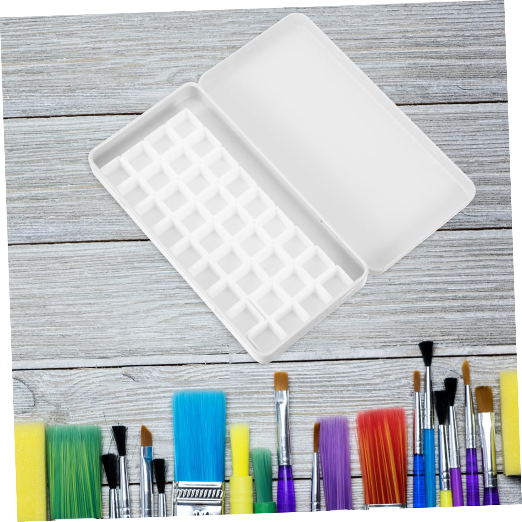 Angoily Aquarellpigmente Halter - Holzbox Mit Fächern Für Farbmischung
