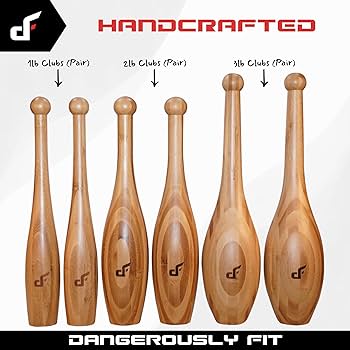 Amazon | Dangerously Fit インディアンクラブ - 伝統的な木製クラブ