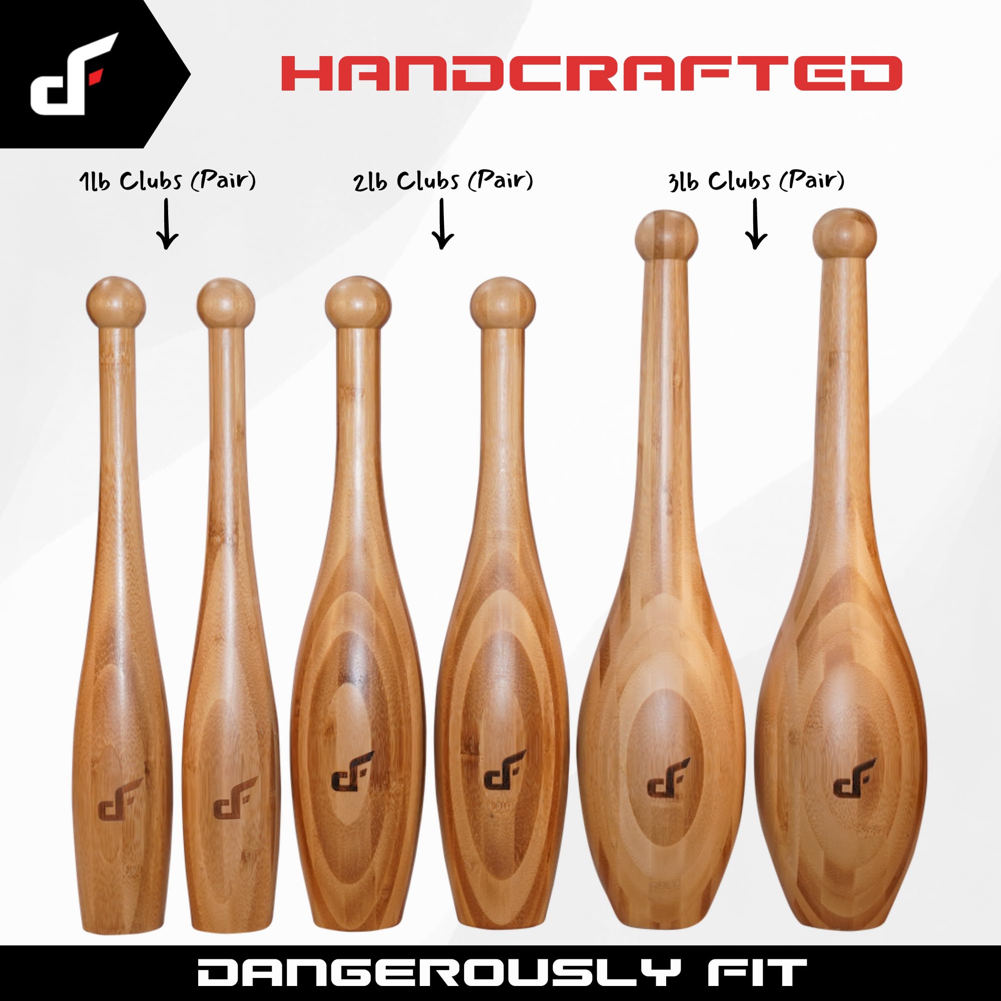 Amazon | Dangerously Fit インディアンクラブ - 伝統的な木製