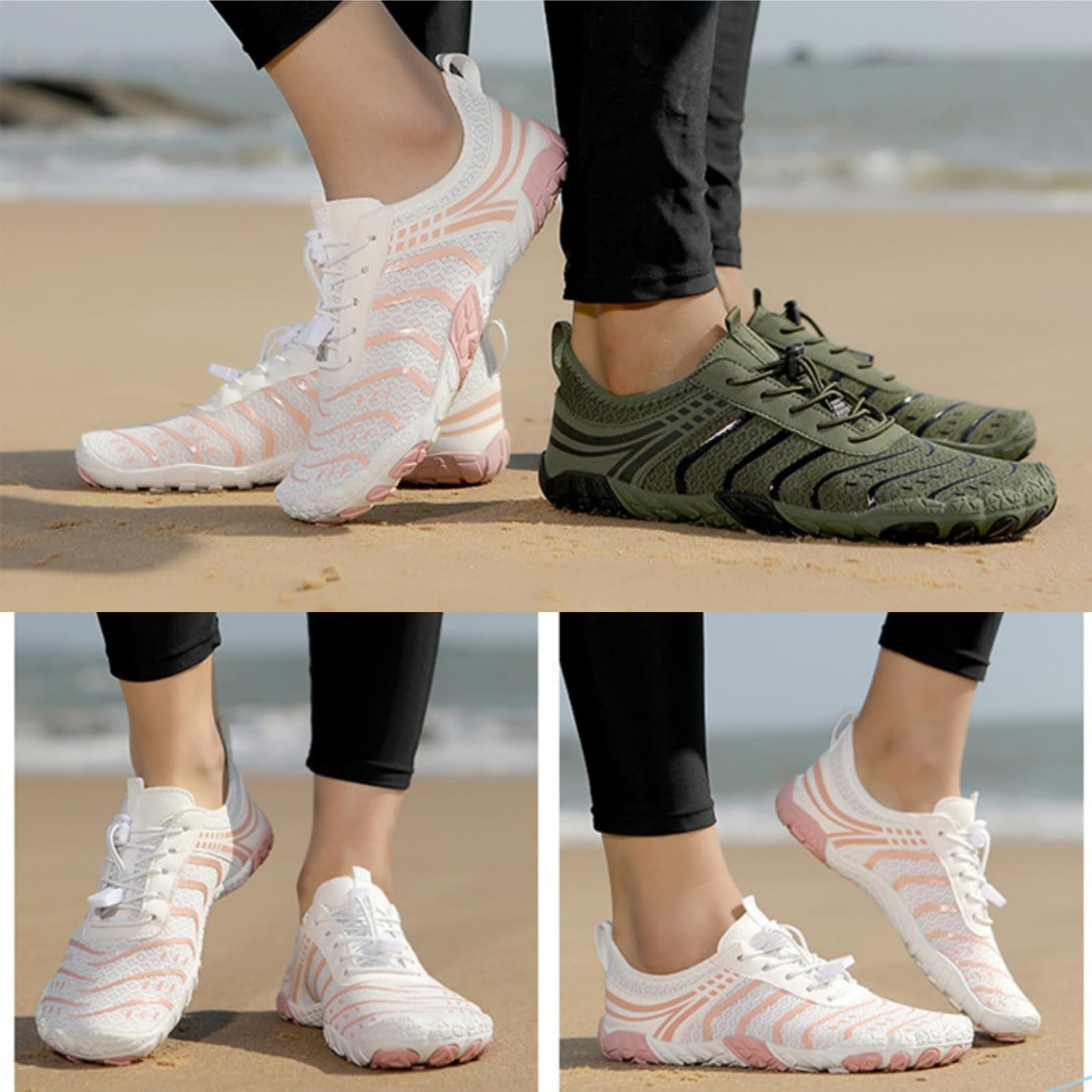 2026 Zapatos De Agua Mujer Hombre Secado Rápido Calzado, Cordones Descalzos Conexión A Tierra, Zapatillas Deporte Informales Ligeras Antideslizantes Playa Verano