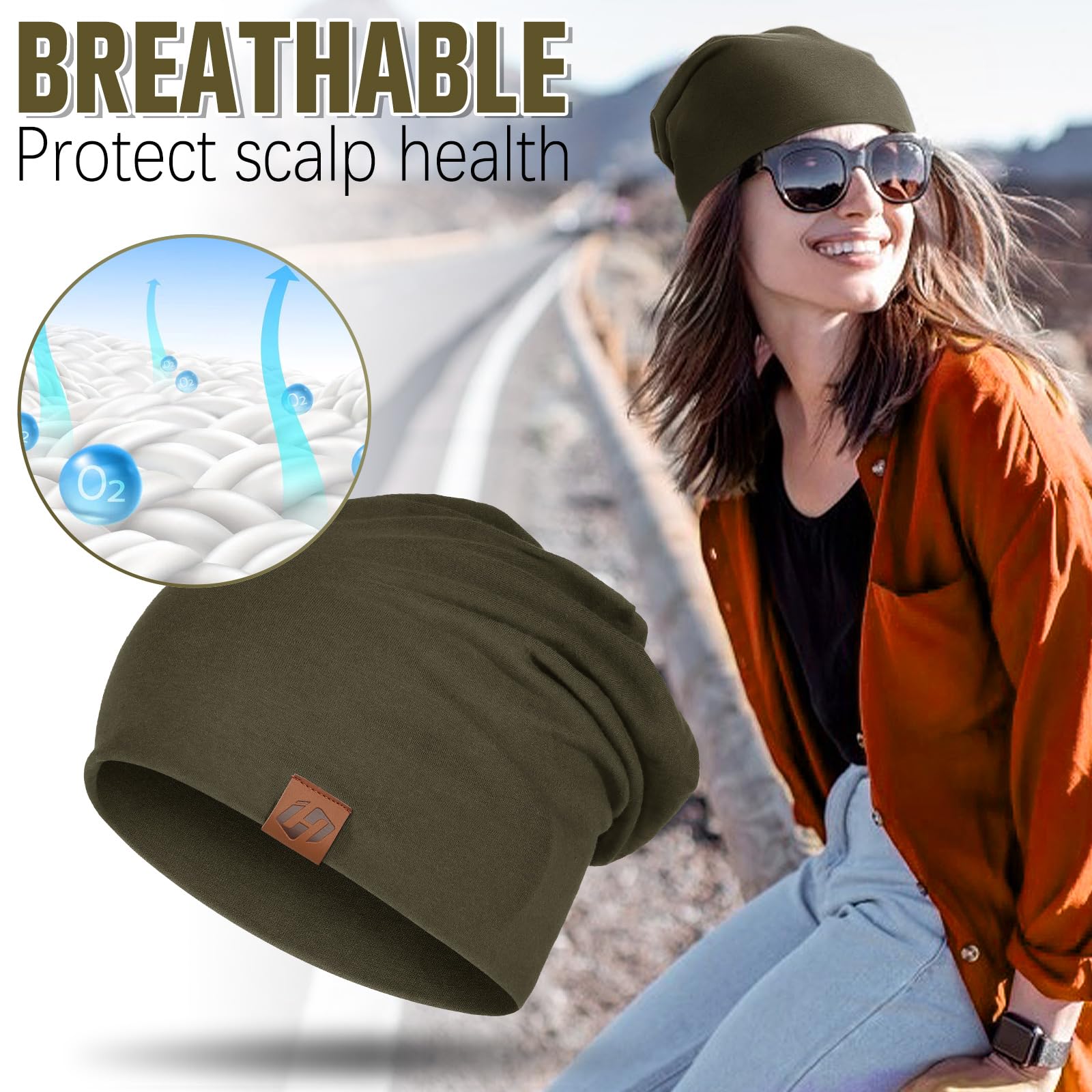 GXCROR - Berretto unisex, in cotone, morbido e sottile, leggero, traspirante, per tutte le stagioni