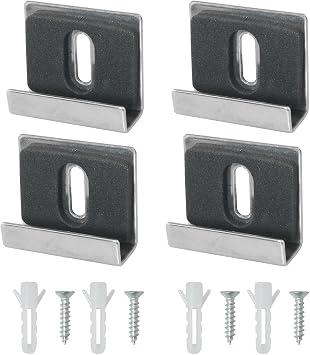 4PCS Stainless Steel Large Heavy Duty Fixing Clip Kit - Wide Channel Mirror Hanger Kit for Wall Mount Frameless Mirror, Billboard Display, Tile Display