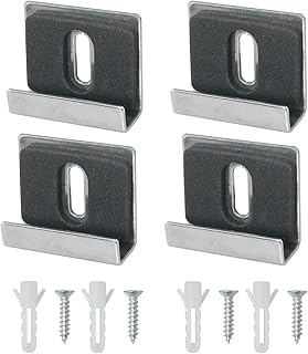 4PCS Stainless Steel Large Heavy Duty Fixing Clip Kit - Wide Channel Mirror Hanger Kit for Wall Mount Frameless Mirror, Billboard Display, Tile Display