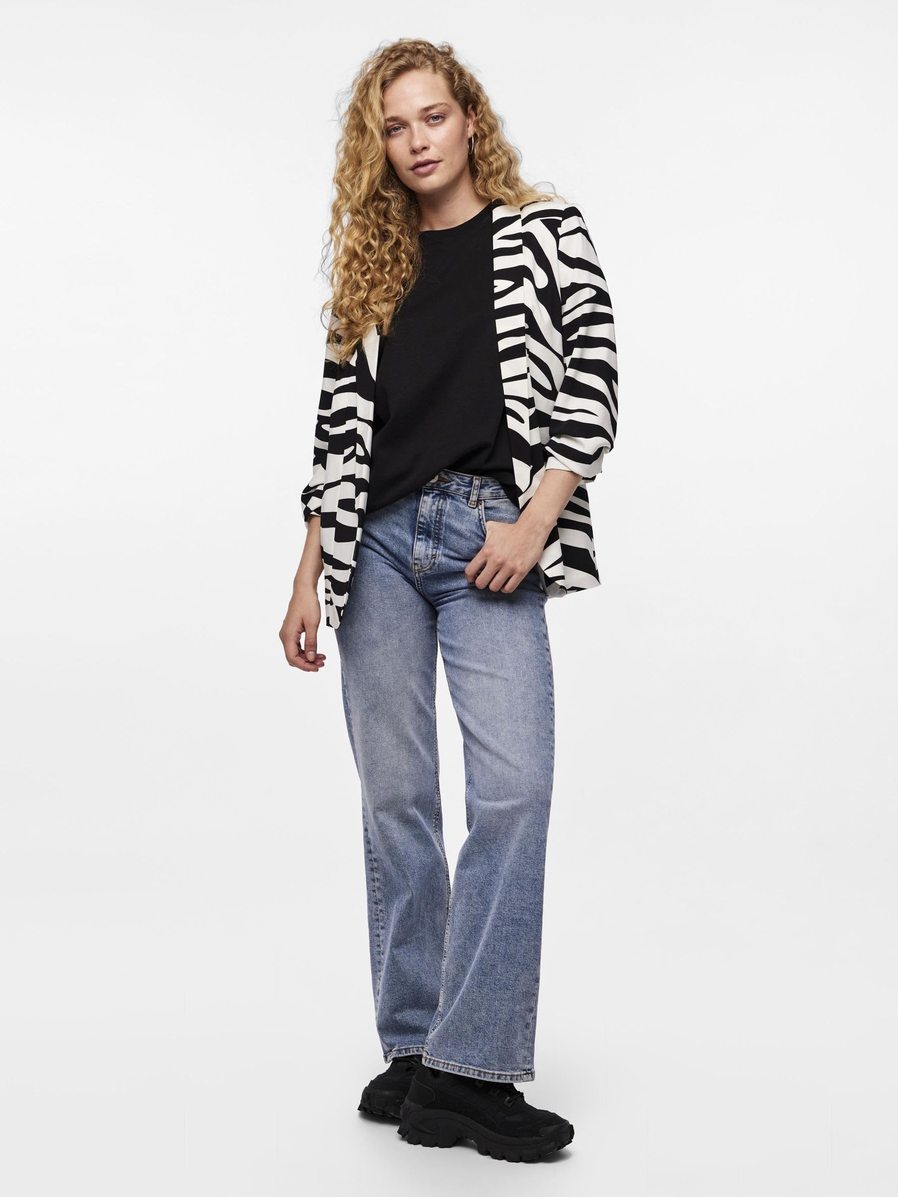 PIECES Pcbosella 3/4 Blazer z nadrukiem Noos Bc, Port Tawny, M
