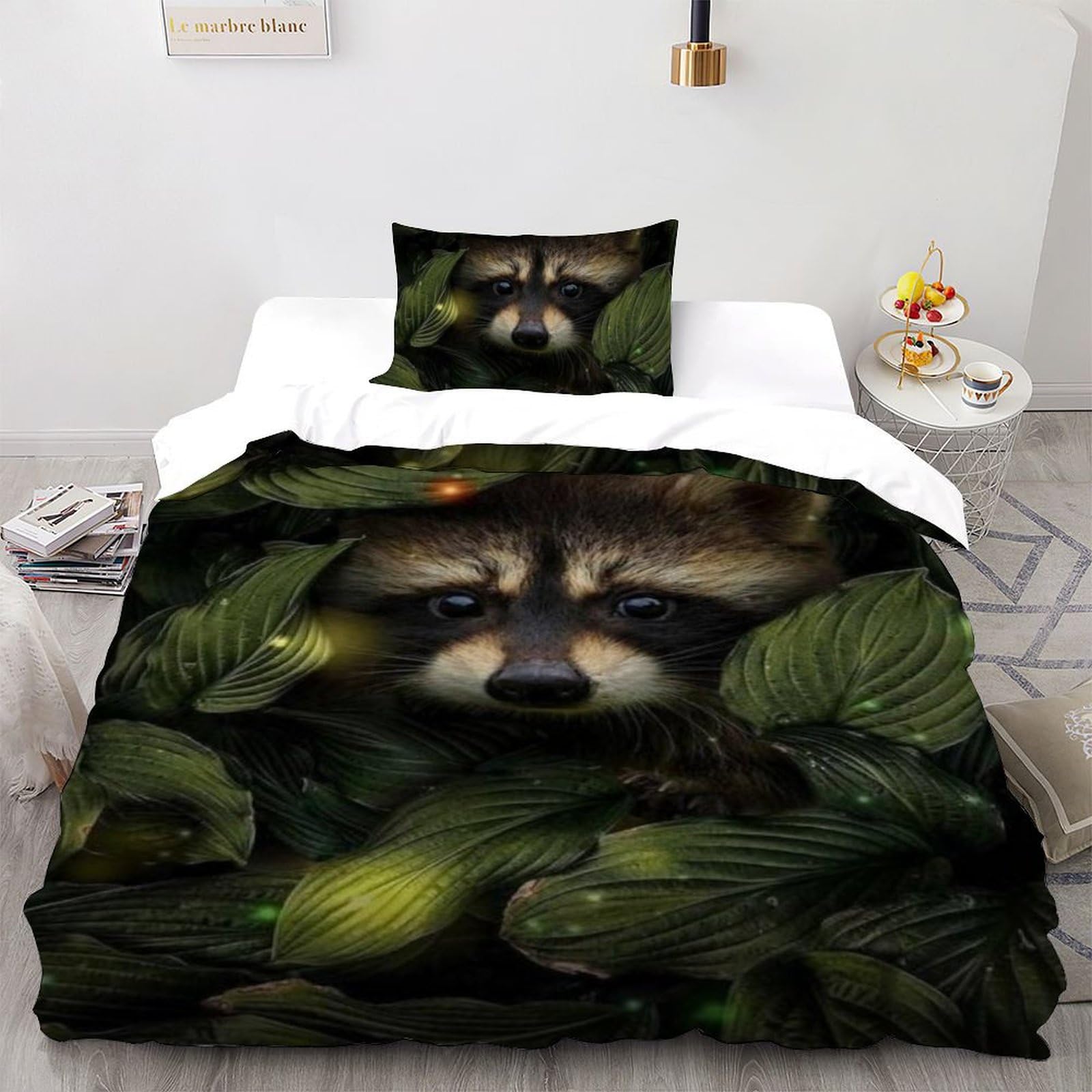 Parure de lit animaux sauvages pour chambre garçon housse couette 135x200