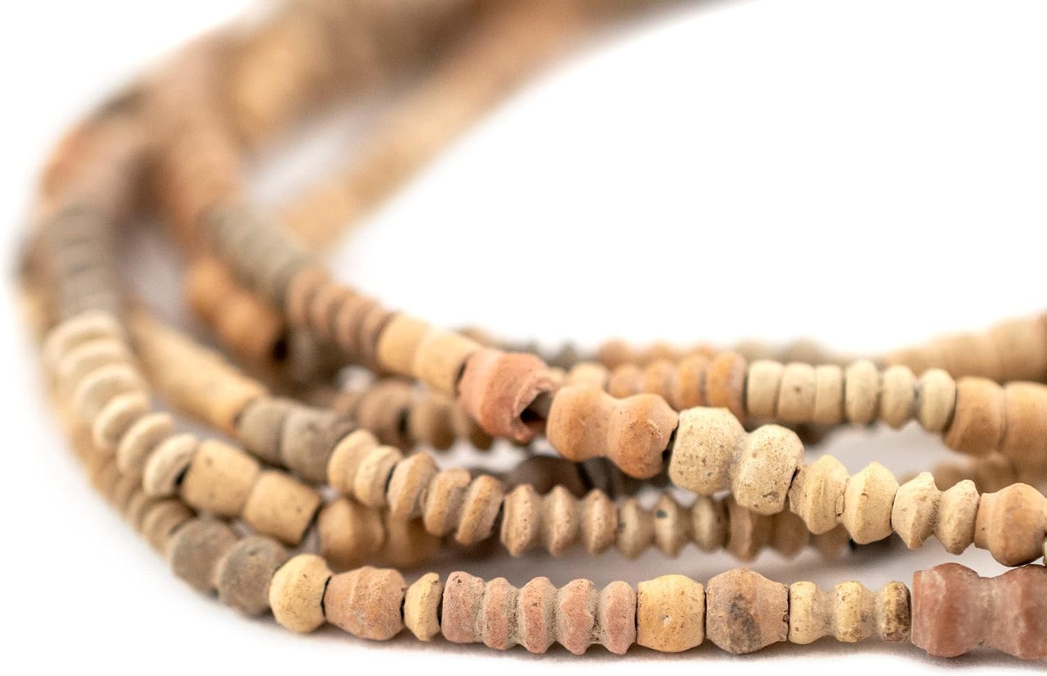 The Bead Chest Mali Clay Beads 3mm African Brown Seed 22 Inch Strand Handmade