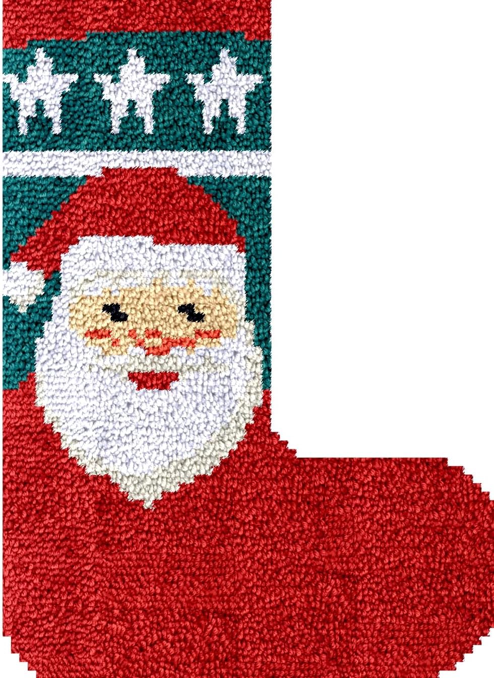 Numptain Latch Hook Kits for Adults,DIY Rug Kits Carpet Embroidery Sofa Cushion Christmas Stocking Pattern Color Printed Canvas,Beginners Handmade Needlework Crafts Home Decoration,15"x20.5" NT15