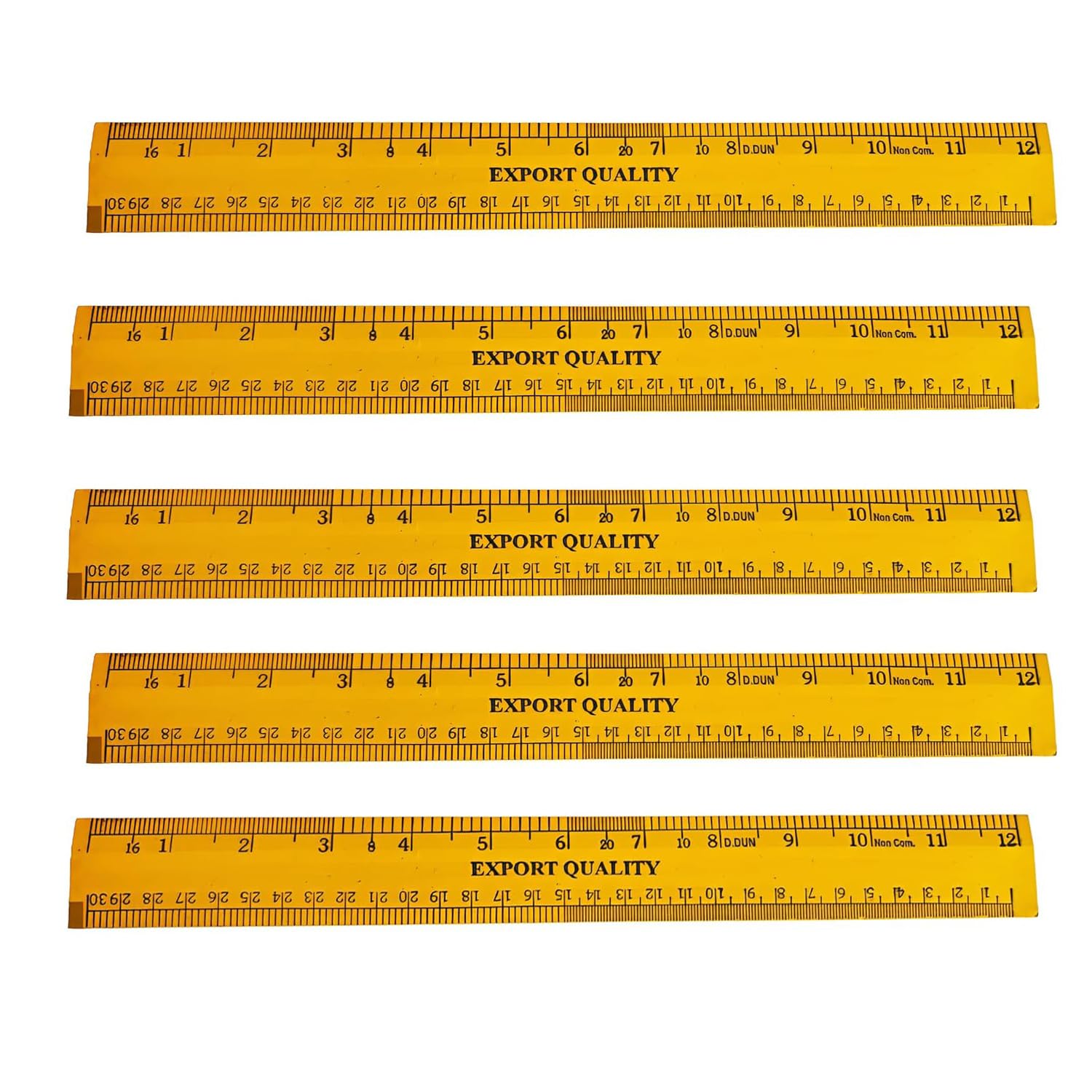 KADAM Wooden Scale Measuring -12-inch/30 cm School, Student, Home, Office, Stationery Ruler - Wooden Scale (Pack of 5) Lakdi ki Patri, Wood Scale, Lakdi Futta