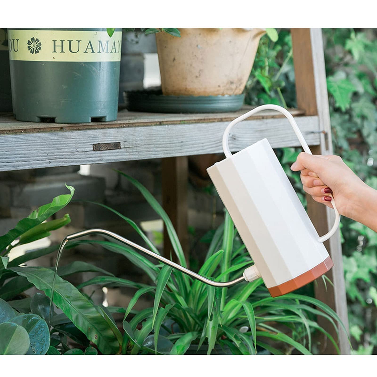 LYVQZPWLRune Bouilloire légère, Arrosoir de Jardin Arrosoir Arrosoir for Plantes avec Bec Long(White)