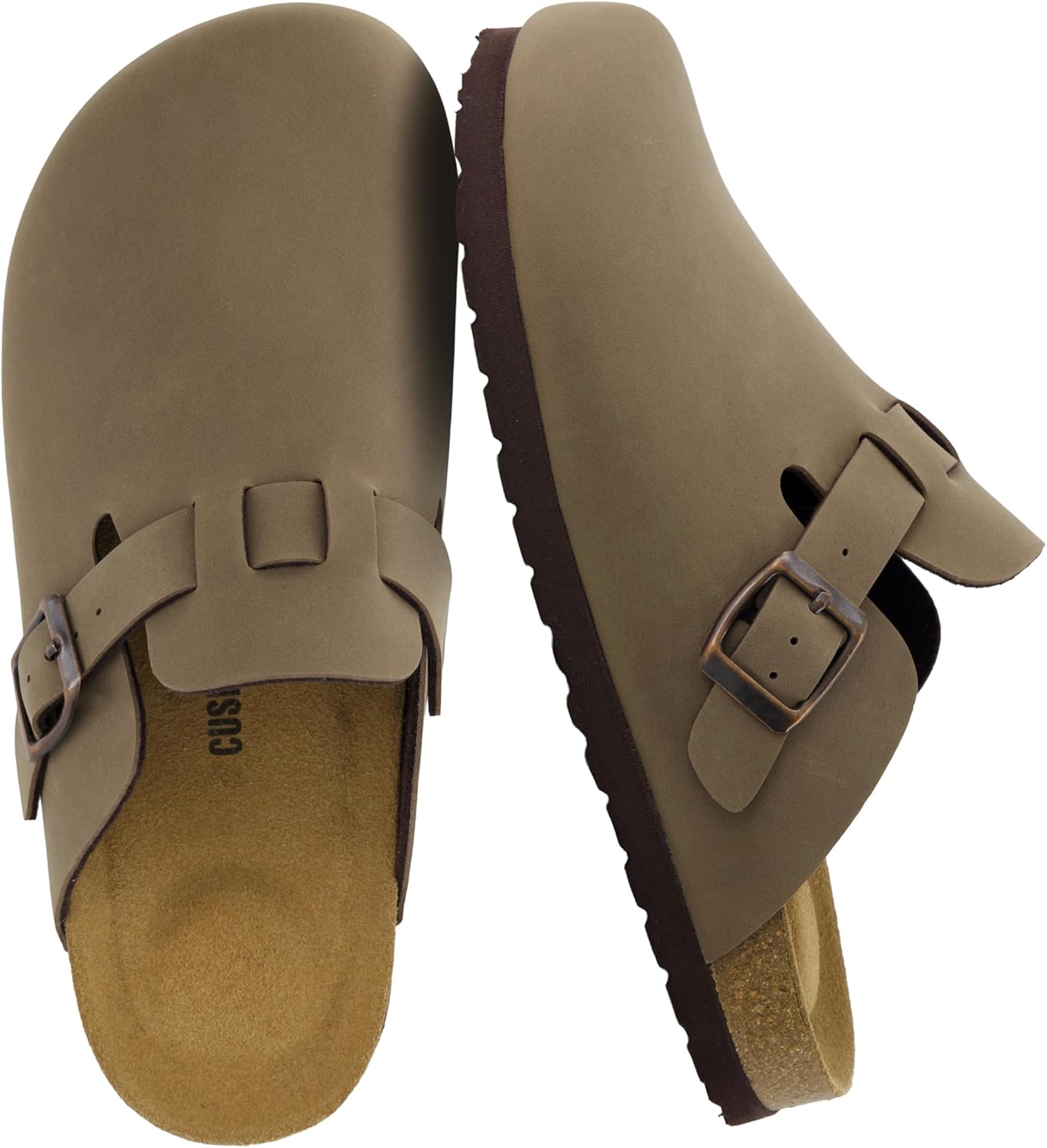 CUSHIONAIRE Kid's Hana Cork footbed clog with Genuine Leather upper, Faux Fur lining, and +Comfort