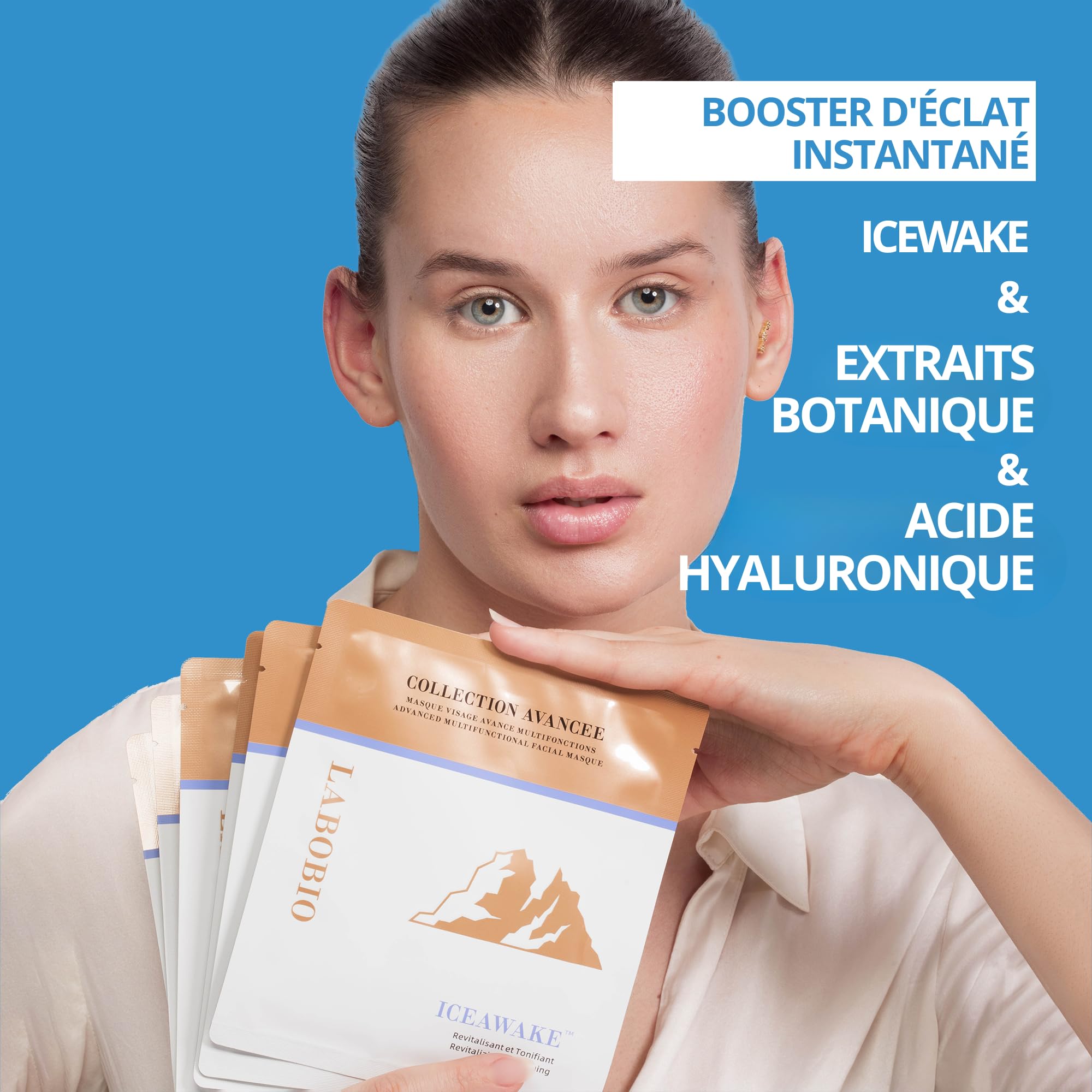 ICEAWAKE 6 Pezzi Maschera Collagene Viso,Maschera Facciale Avanzata per l’equilibrio della pelle,Migliora l’estetica,Minimizzare i Pori