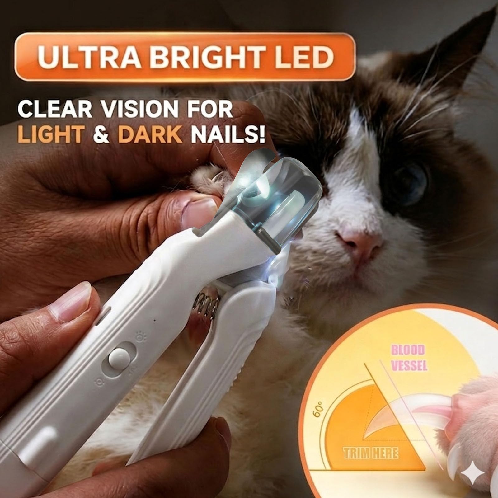 2-in-1 Dog Nail Grinder & Dog Nail Clippers Trimmers for Large Medium Small Dogs Cats Pets Claw Trimmer with LED Lights (Green) - image 3