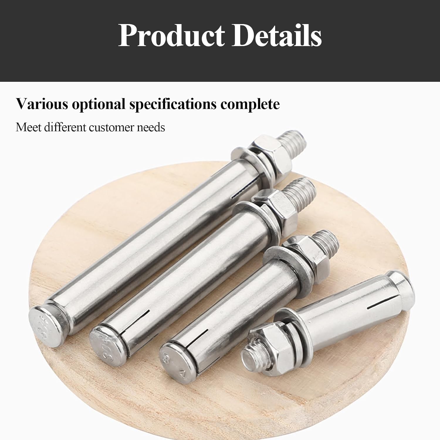 10 Paquetes De Pernos De Tornillo De Expansión De Acero Inoxidable, Perno De Anclaje De Manguito De Expansión De Tuerca Hexagonal M6, Anclajes De Fijación De Alta Resistencia, One Color, M6x120mm